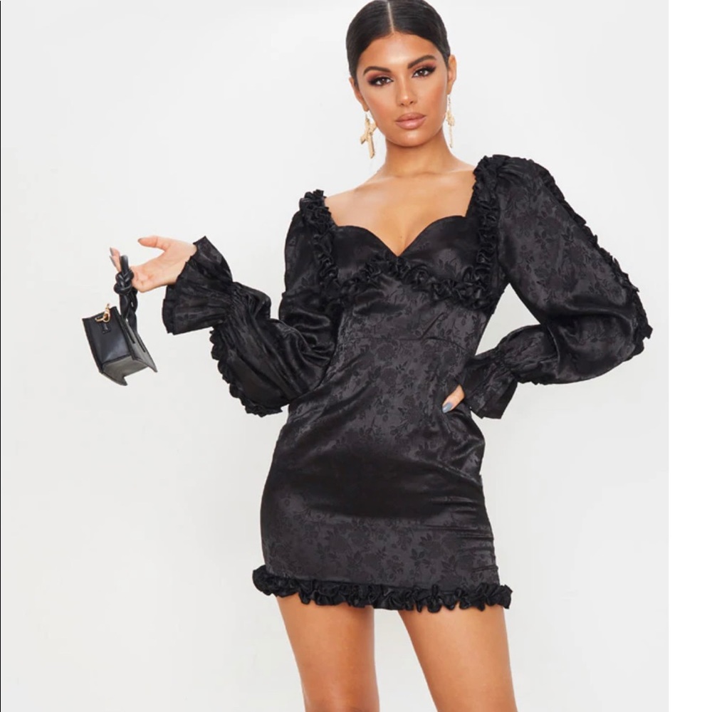 Black ruffle dress